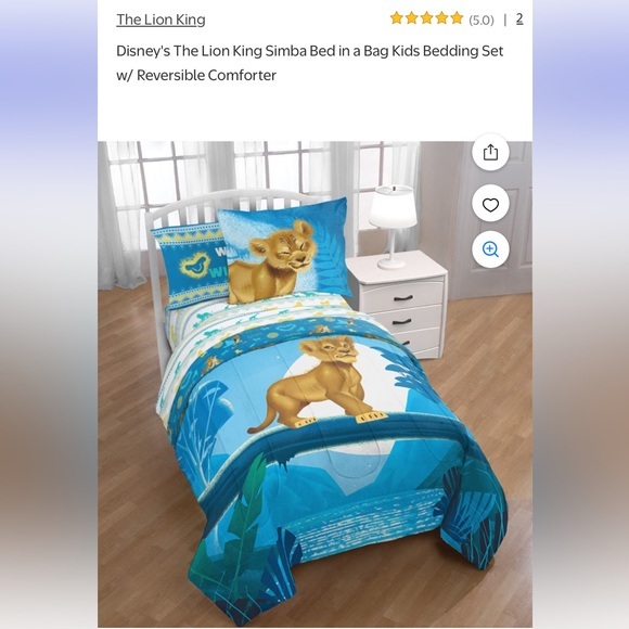 Disney The Lion King Simba Bedding Reversible Comforter Blue Orange Twin - Picture 1 of 11